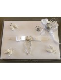 LIVRE D\'OR COULEUR BLANC & GRIS AVEC STRASS, AILES DES ANGES