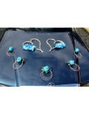 Cœurs de mariage bleu turquoise et blanc avec 5 x compositions florales!