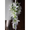 Bouquet de Mariée Blanc Tombant thème Anis plumes