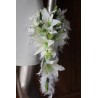 Bouquet de Mariée Blanc Tombant thème Anis ou Or avec des plumes