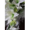 Bouquet de Mariée Blanc Tombant thème Anis ou Or avec des plumes