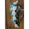 Bouquet de mariage Tombant thème Roses, Orchidées Blanc et Bleu