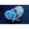 Coussin d'alliances coquillage mariage thème mer bleu et turquoise