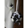 Bouquet de Mariée noir et blanc avec roses, perles, strass en PROMO