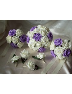 Lot de bouquets de mariée et demoiselle d'honneur parme!
