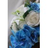 Bouquet de mariage Tombant Roses, Orchidées Blanc Turquoise
