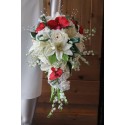Préparatifs mariage: choisissez un Majestueux Bouquet mariage Cascade Orchidée Rouge ou Bordeaux