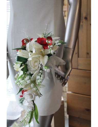 Préparatifs mariage: choisissez un Majestueux Bouquet mariage Cascade Orchidée Rouge ou Bordeaux