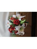 Bouquet de Mariée Exceptionnel avec des roses, lys, perles, gemmes
