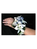 Bracelet de fleurs pour Mariage fait avec des Lys ivoires ou blancs