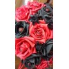 Bouquet de mariée Rond Rouge et Noir orné des perles et strass