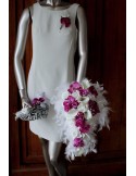 Bouquet Mariée, boutonnière, coussin d\'alliance et cœurs de voiture