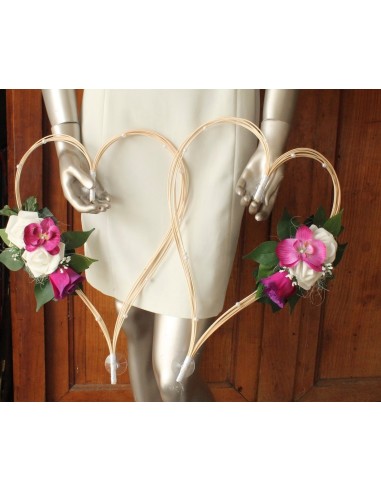 Bouquet Mariée, boutonnière, coussin d'alliance et cœurs de voiture