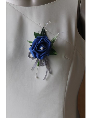 Bouquet mariage retombant style Bleu Royale et Gris