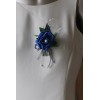 Bouquet mariage retombant style Bleu Royale et Gris