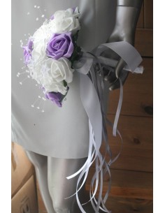 Bouquet de mariée mariage parme strass et perles 2