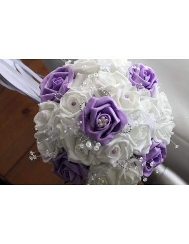 Bouquet de mariée mariage parme strass et perles