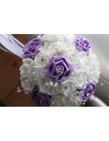 Bouquet de mariée mariage parme strass et perles