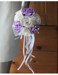 Bouquet de demoiselle d'honneur mariage parme strass et perles