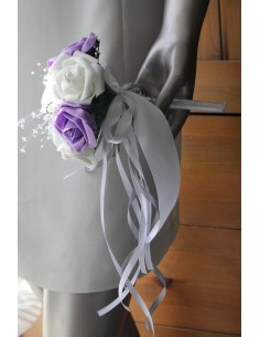 Bouquet de demoiselle d'honneur mariage parme strass et perles 2