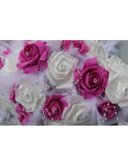 Décoration de table pour mariage thème fuchsia et blanc