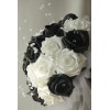 Bouquet mariee rond noir blanc diamantes