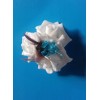Bracelet de fleurs pour Mariage fait avec des roses et perles turquoise chocolat
