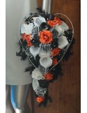 Bouquet de Mariée et Jarretière Mariage thème Harley Davidson