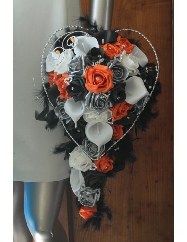 Bouquet de Mariée et Jarretière Mariage thème Harley Davidson