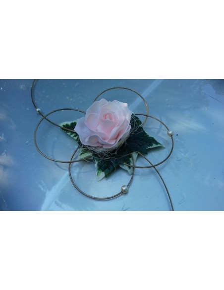 Décoration Voiture de mariage coeurs or, rose, bordeaux
