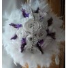 Bouquet + boutonnière couleur blanc et violet ou ivoire et violet