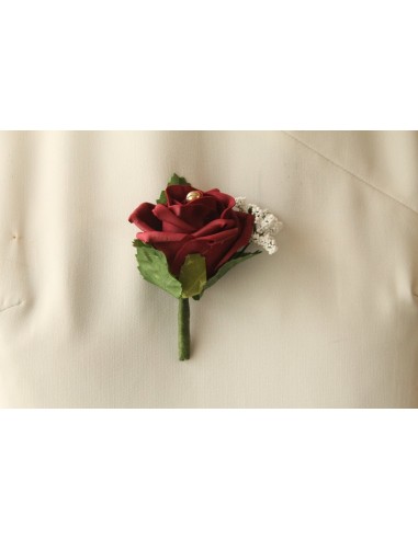 Bouquet Mariée Rond fleurs thème roses bordeaux et or