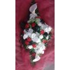 Composition florale pour Mariage avec lys et roses bordeaux ou rose
