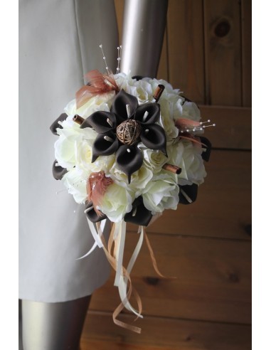 Bouquet mariée chocolat ivoire epices