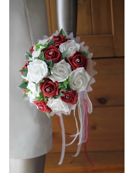 Promo de la semaine! Bouquet de Mariée rond roses avec diamants