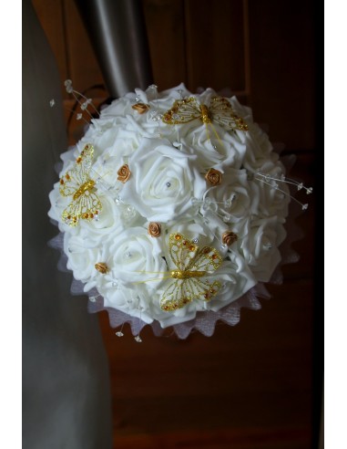 bouquet mariage ivoire et or