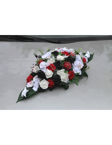 Composition florale pour Mariage avec lys et roses bordeaux ou rose