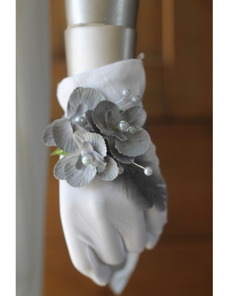 LOT Boutonnière, bracelet et épingle cheveux Mariage Orchidées gris LOT Boutonnière, bracelet et épingle cheveux Mariage Orchidées gris