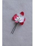 Epingle de cheveux avec orchidée fuchsia et blanc pour mariage