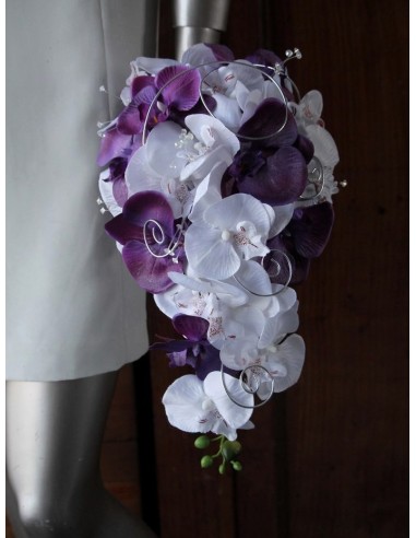 Bouquet de mariée pour mariage violet et blanc orchidées