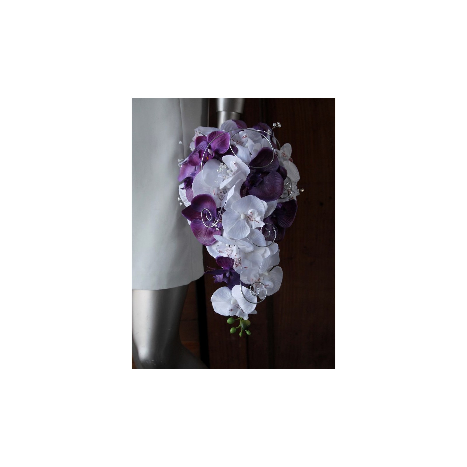 Bouquet de mariée pour mariage violet et blanc orchidées