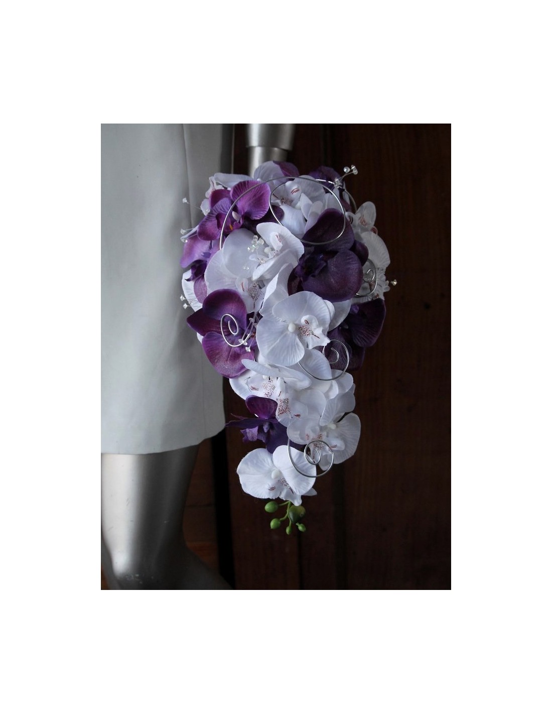 Bouquet de mariée pour mariage violet et blanc orchidées