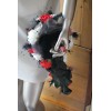 Magnifique Bouquet mariee cascade rouge et noir perles