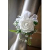 Bracelet fleurs Mariage rose blanche, petites lys, strass, muguet