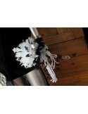 Bouquet Mariée plumes thème Etoiles noir et blanc