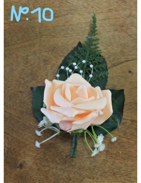 Lot de 13 Boutonnières Mariage couleur blanc et peche Lot de 13 Boutonnières Mariage couleur blanc et peche