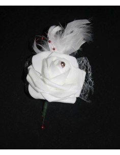 Bouquet Mariée Rond couleur blanc, bordeaux et rose or 2