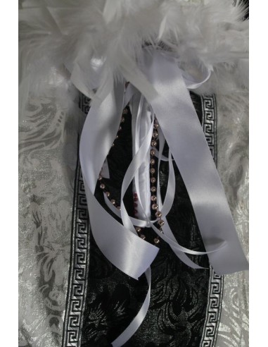 Bouquet Mariée Rond couleur blanc, bordeaux et rose or