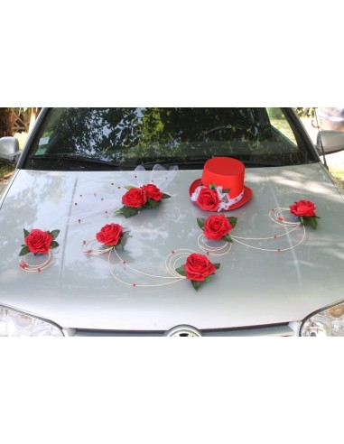 Exceptionnelle! Composition voiture mariage rouge