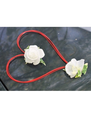 Décoration voiture Coeurs Rouges, orchidée et roses